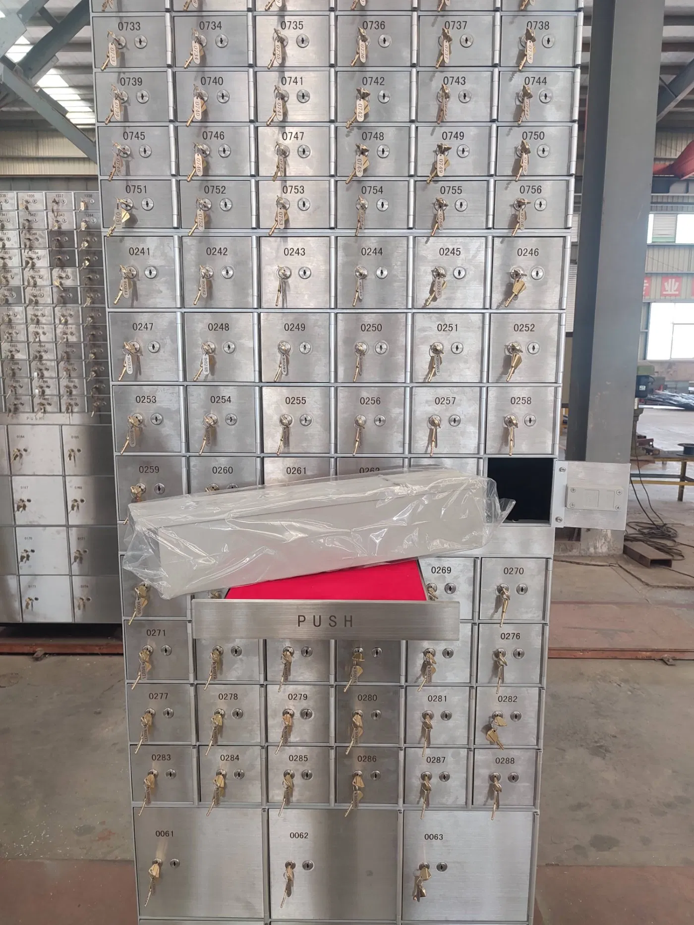 Dual Locking System Deposit Cabinet Safe Locker Boxes for Bank