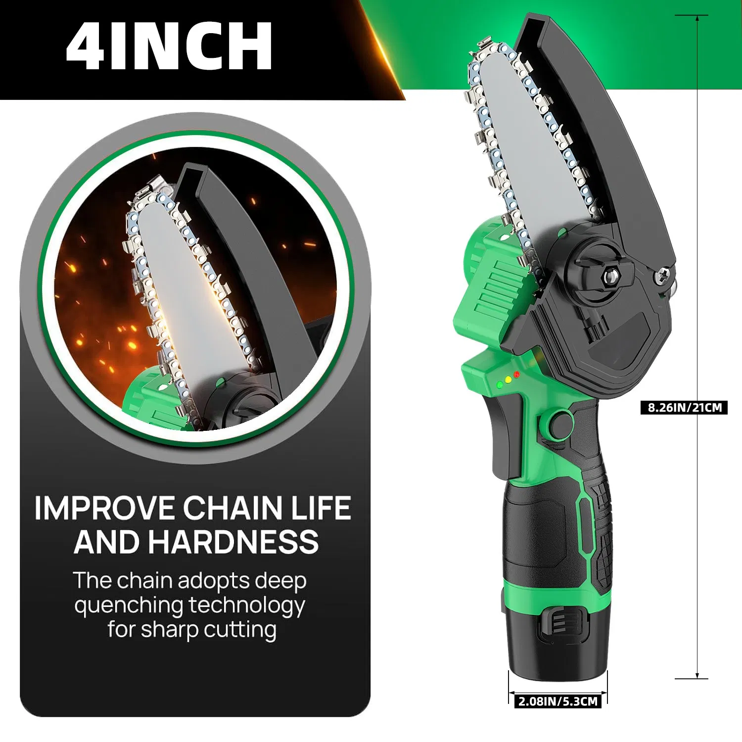 Мини-бензопила электрическая 12В, 4 дюйма