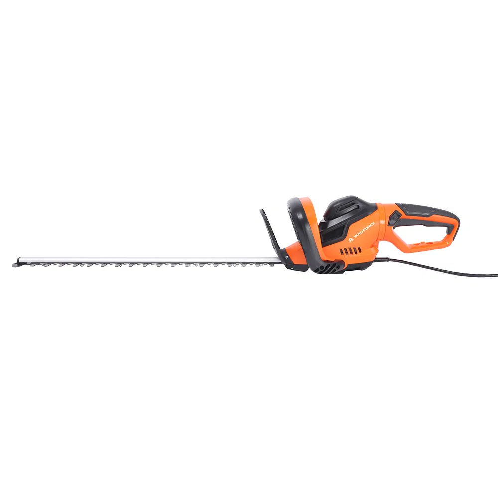 Yard Force 600W Professional Hedge Trimmer, 61cm Laser-Cut Blade & Dual Safety Switch, 55cm Cutting, Electrical Brake & Rotating Handle for Precision Gardening
