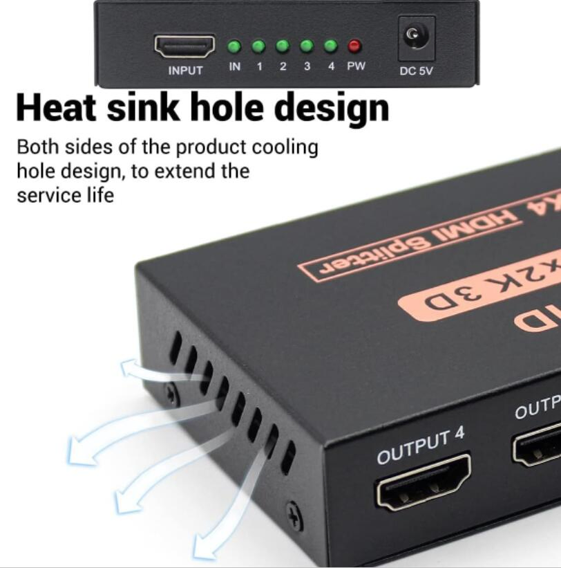 Разветвитель HDMI 4K 1x4 для нескольких дисплеев