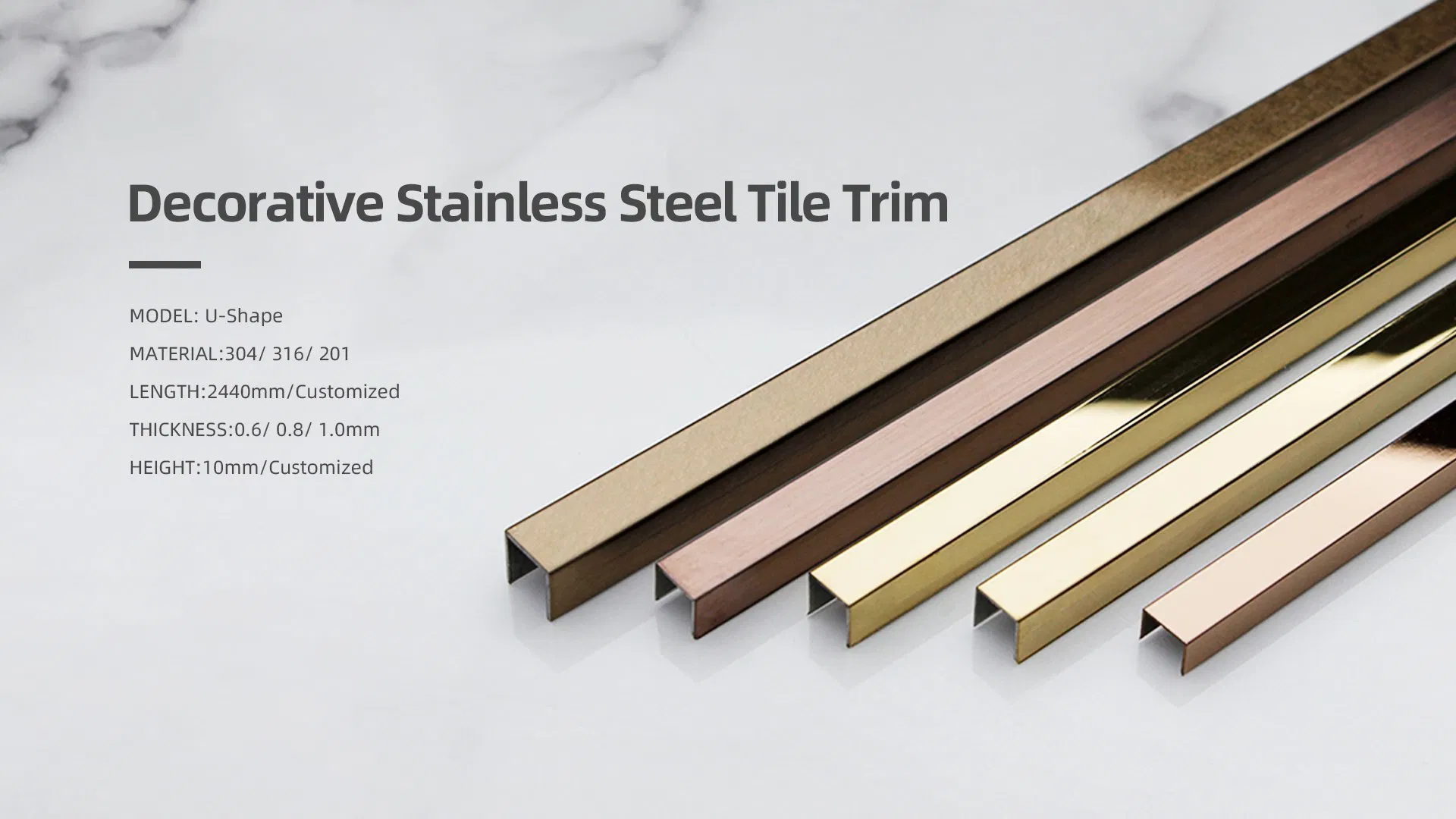 Color Stainless Steel U Channel for Building/Construction Decoration Customized Design