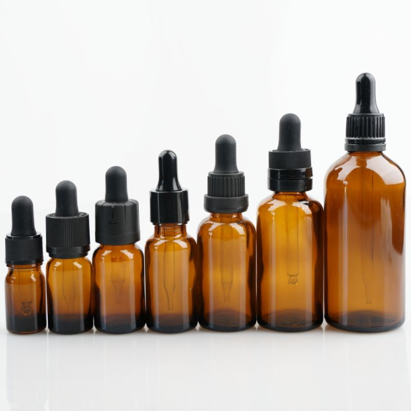 DIN 18mm 5ml 10ml 15ml 20ml 30ml 50ml 100ml Round Empty Dropper Glass Bottle for Essential Oil for Cap