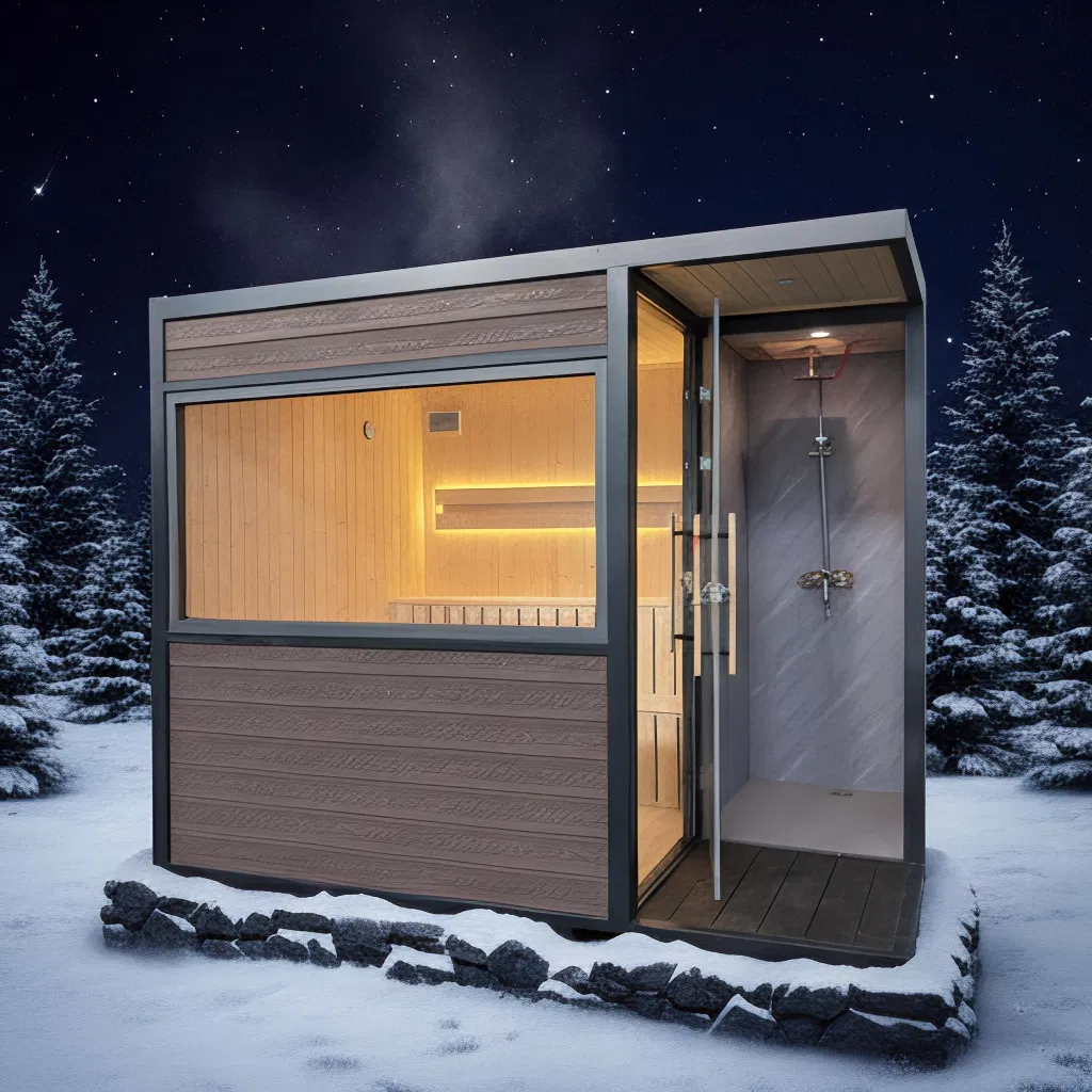 Elegant Outdoor Sauna House for 4-6 People with UV Protection Features