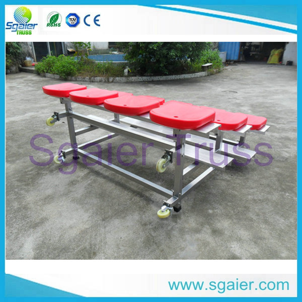 Easy Transport Movable 3-Row Aluminum Bleacher Seating with/out Chair