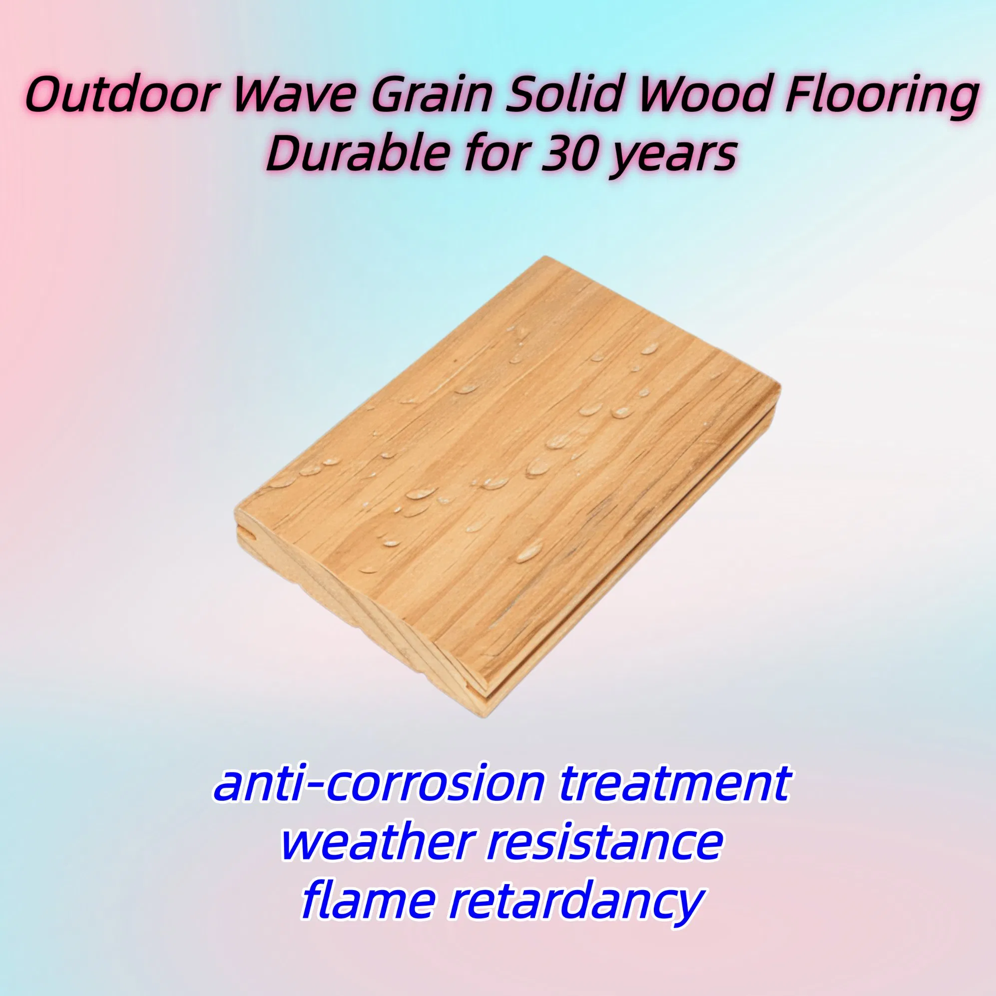 Rippled Surface Modified Wood Decking with Deep Wave Pattern