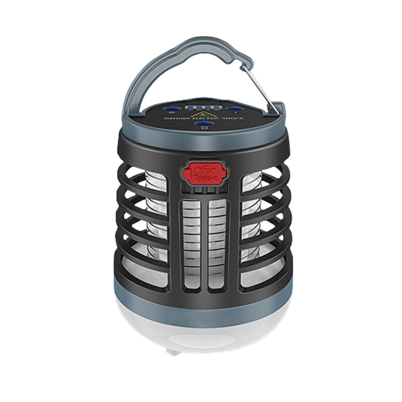 Outdoor Camping Hanging Pest Fly Killer Light USB Electric Shock LED Insect Killing Mosquito Killer Lamp with Battery Indication Rechargeable
