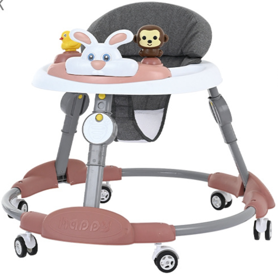 O Type Bottom with Music Tray Adjustable Frame Baby Walker