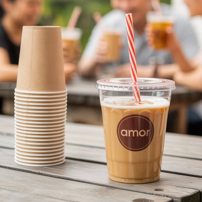 Прозрачные пластиковые стаканы 16 oz, одноразовые