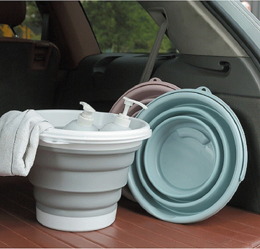 10 L Collapsible Bucket Portable Folding Water Container Space Saving Bucket for Washing, Camping, Hiking and Home Bl16437