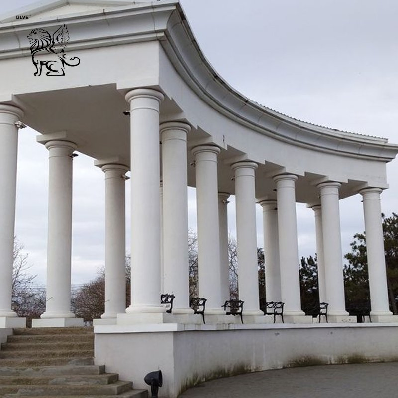 Outdoor House White Stone Building Pillars Design Decorative Roman Marble Corinthian Column Factory