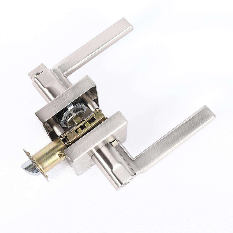 Heavy Duty Square Privacy Door Levers Matte Black Satin Door Handle