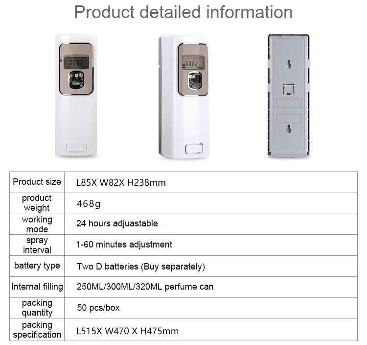 Three Timer LCD Plastic Material Perfume Dispenser Air Freshener Dispenser