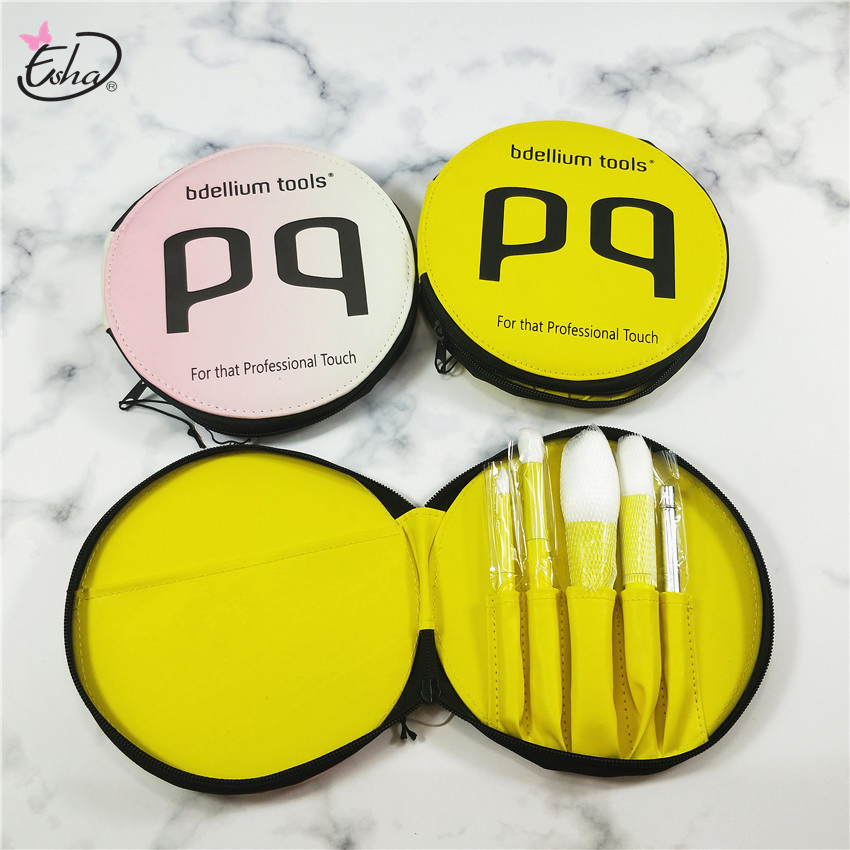 New Multi-Functional Artificial Fiber Egg Yellow 5 Makeup Brushes Set