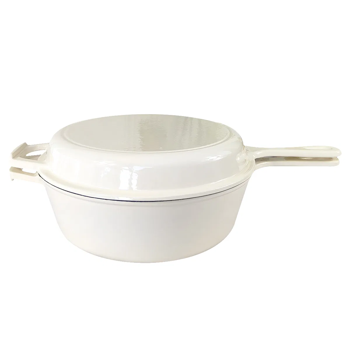 26cm Cast Iron Soup Pot with Long Handle Design for Nutrient Preservation Simmering Soup