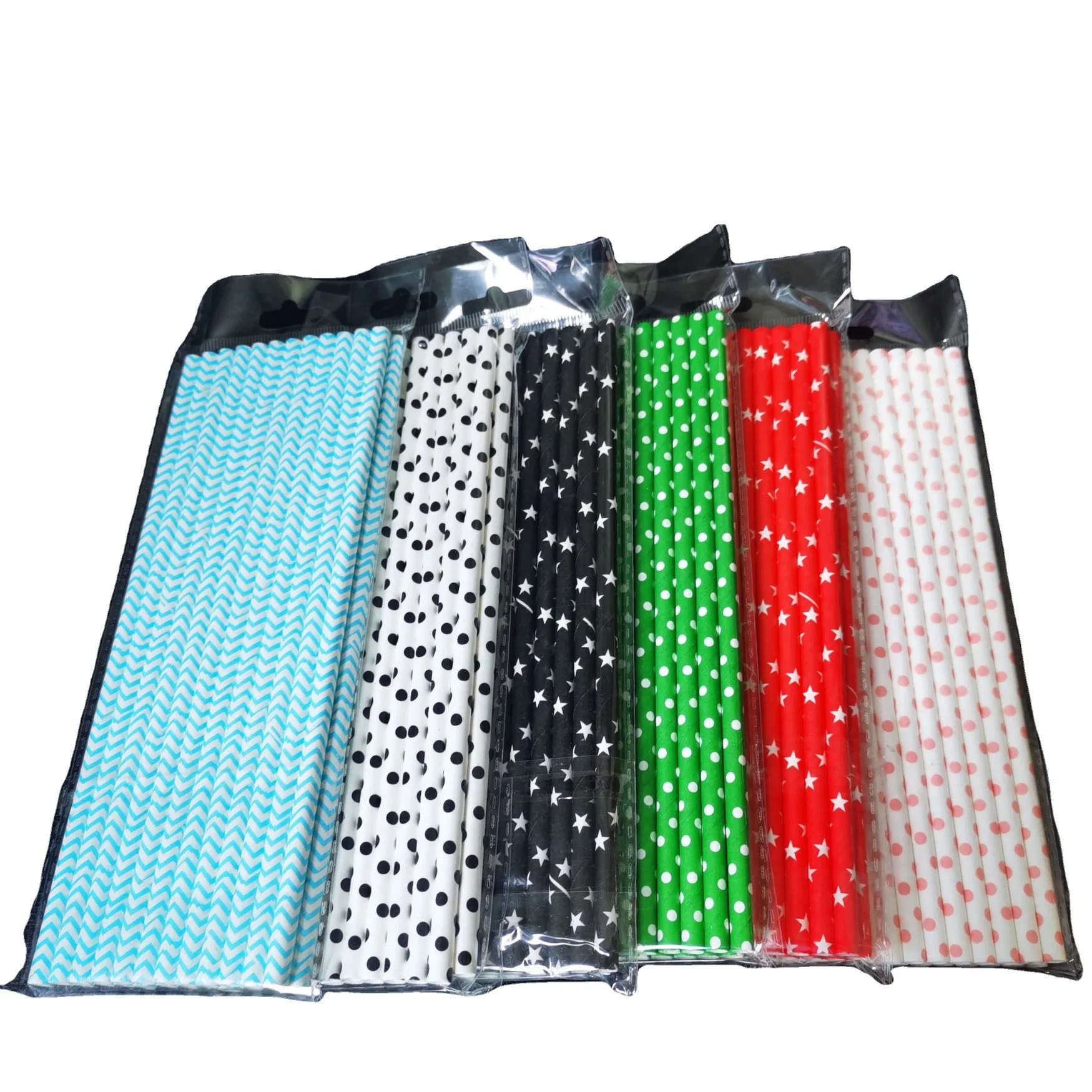 China High Quality 3ply Drink Party Straw Colorful Paper Straws