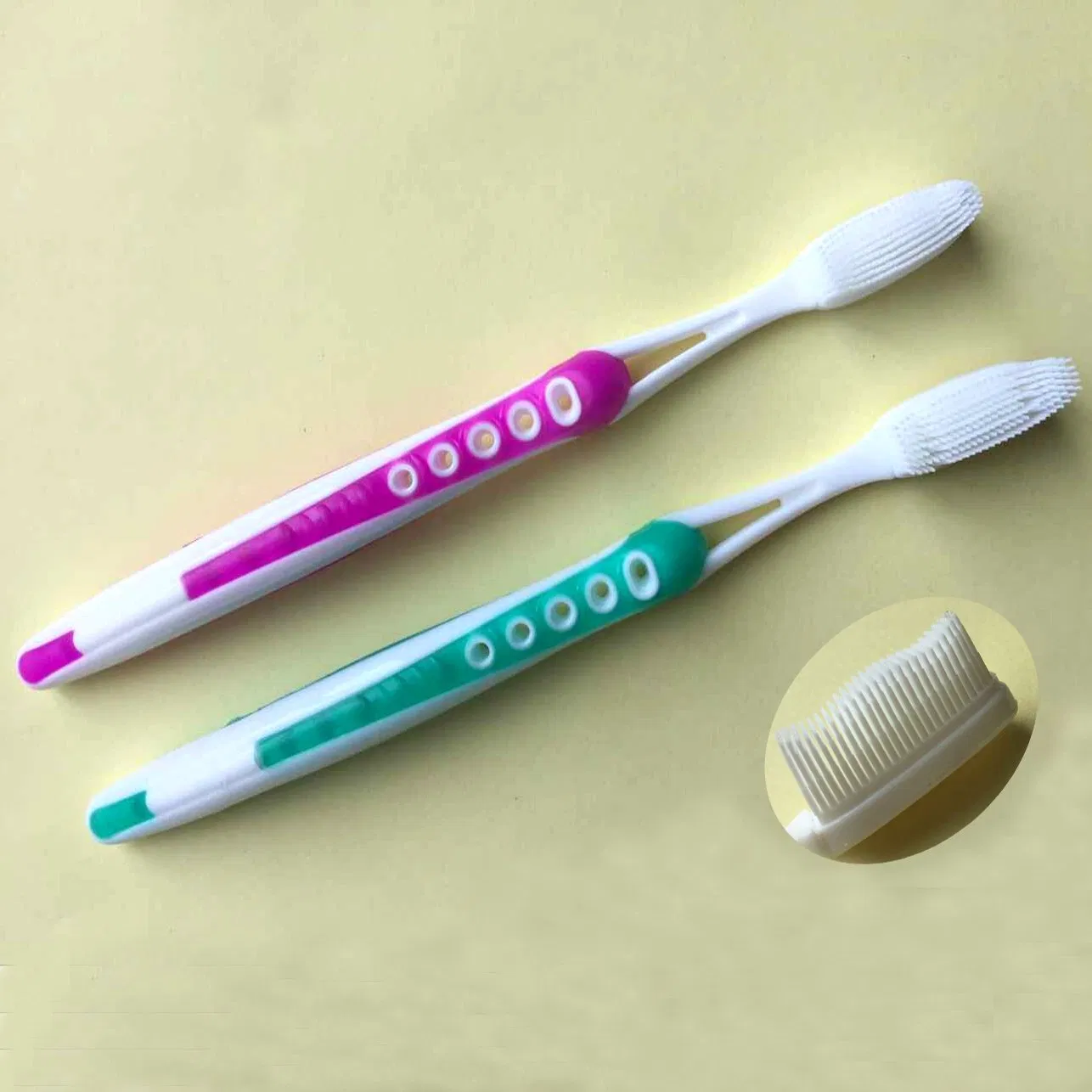 Replaced Head Adult Nano Silicone Bristle Toothbrush with Detachable Head