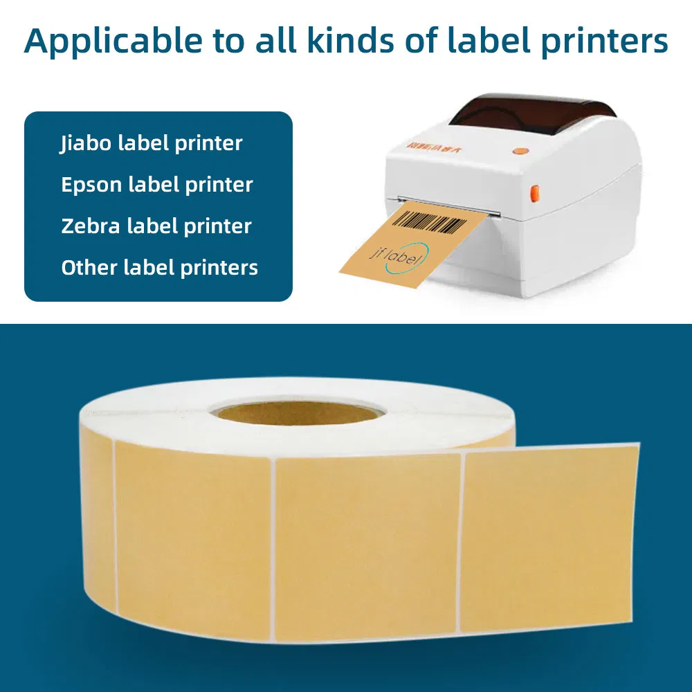 Custom Waterproof Paper Label Roll Thermal Adhesive Yellow Coated Color Vinyl Label