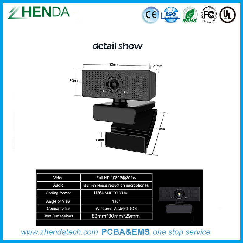 HD 1080P USB Camera with Microphone Built-in