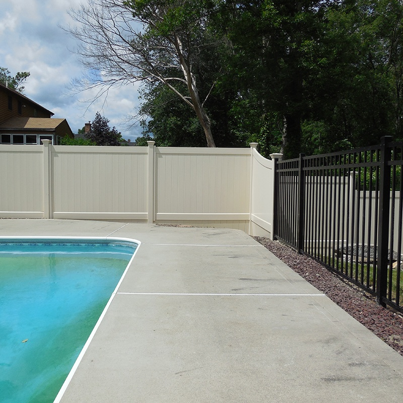 Outdoor Residential Vinyl Full Privacy Fence Post Profile Material, PVC Solid Privacy Fencing Panel, Plastic Garden Pool House Villa Picket Fence