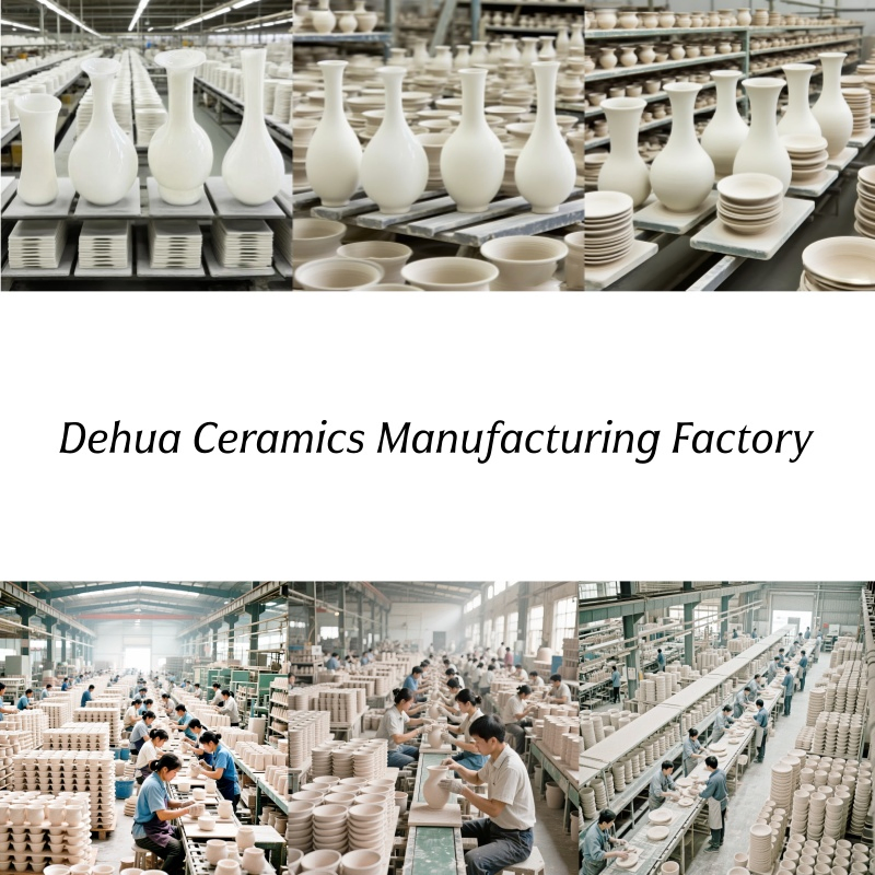 Luxury China Dehua Porcelain Ceramic Vase Fine Blanc De Chine White Ceramic Vase for Home Decor and Hotel Decoration