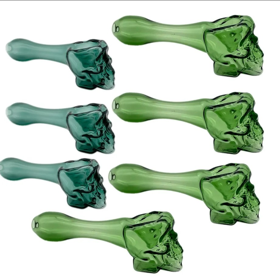 10.3cm Pyrex Glass Oil Burner Pipes Spoon Skull Glass Pipes Hand Pipe Glass Smoking Pipes