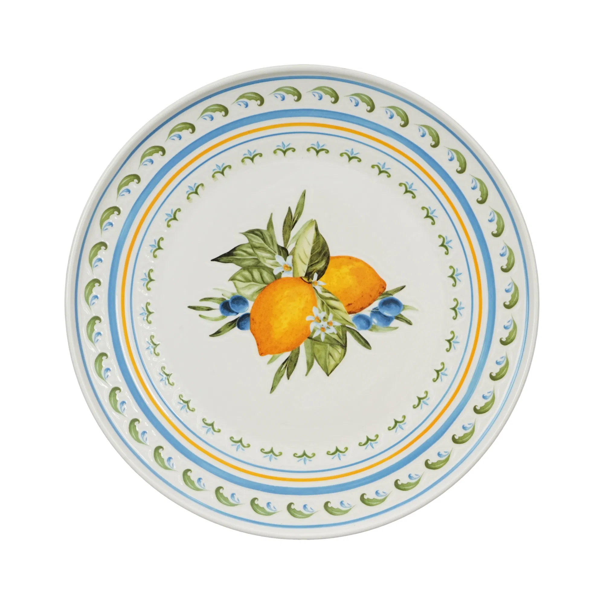 Crockery OEM ODM Porcelain Tableware Plates Set Lemon Pattern Ceramic Dinnerware