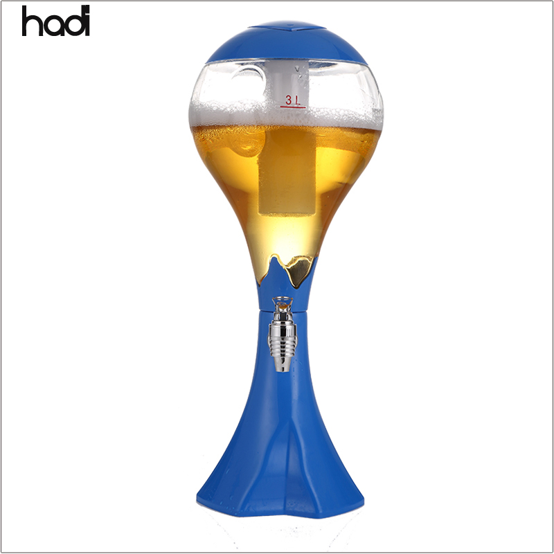 Hadi 2024 New Product Ideas-1.5 Liter 3L LED Beer Tower Ice Tube Hotel Supplies Wholesale Wedding Buffet Beer Dispenser