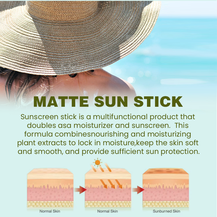 Custom Private Label SPF 30 SPF 50sunscreen Water Resistant Matte Sun Stickkorean Sunscreen Face Sunscreen Stick