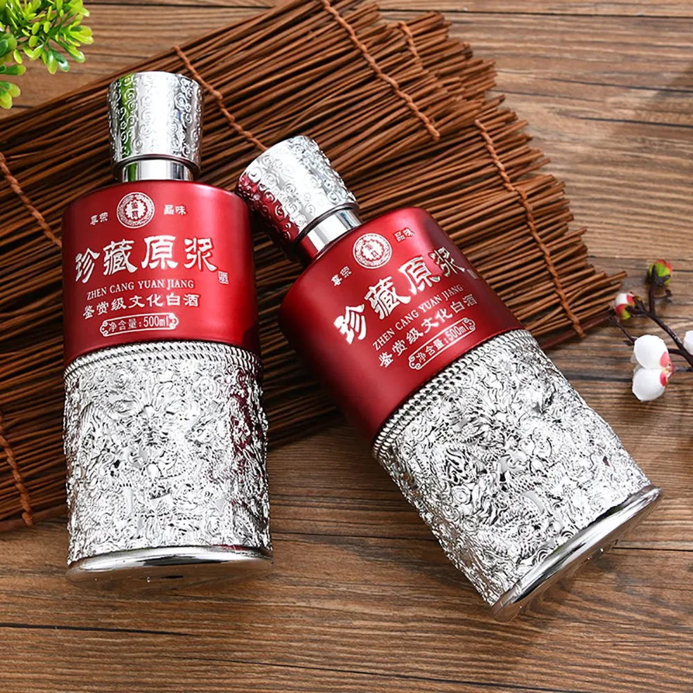 Пустая стеклянная бутылка для вина 500 мл с шелкографией