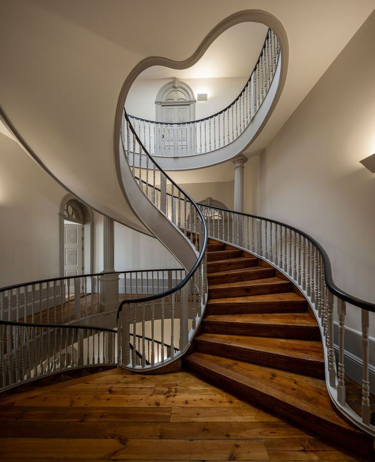 Modern Indoor Steel Curved Wood Stairs Tempered Glass Marble Spiral Staircase Design