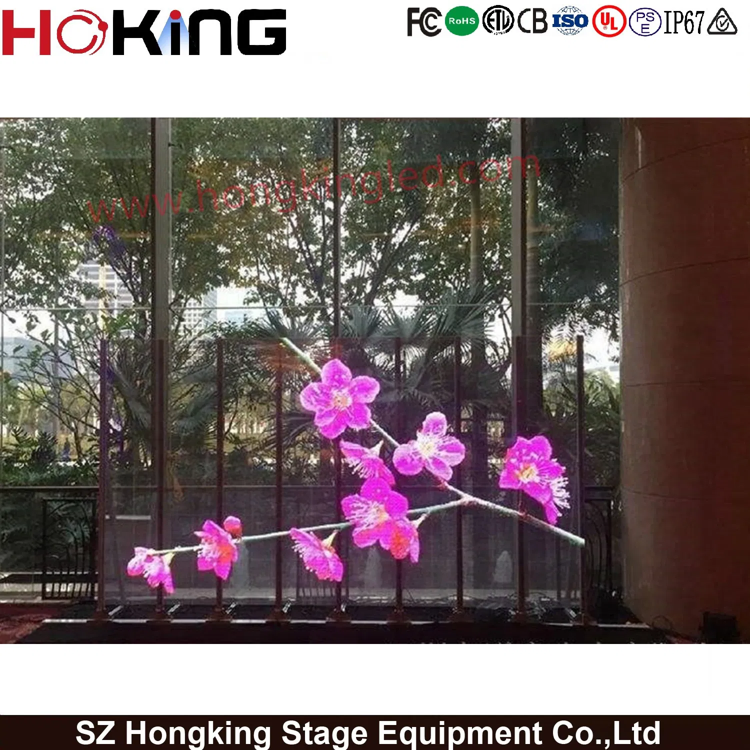 Outdoor High Brightness P3.9 P7.8 P10.4 Transparent Display for Jewelry Store/for Building/Curtain LED Display