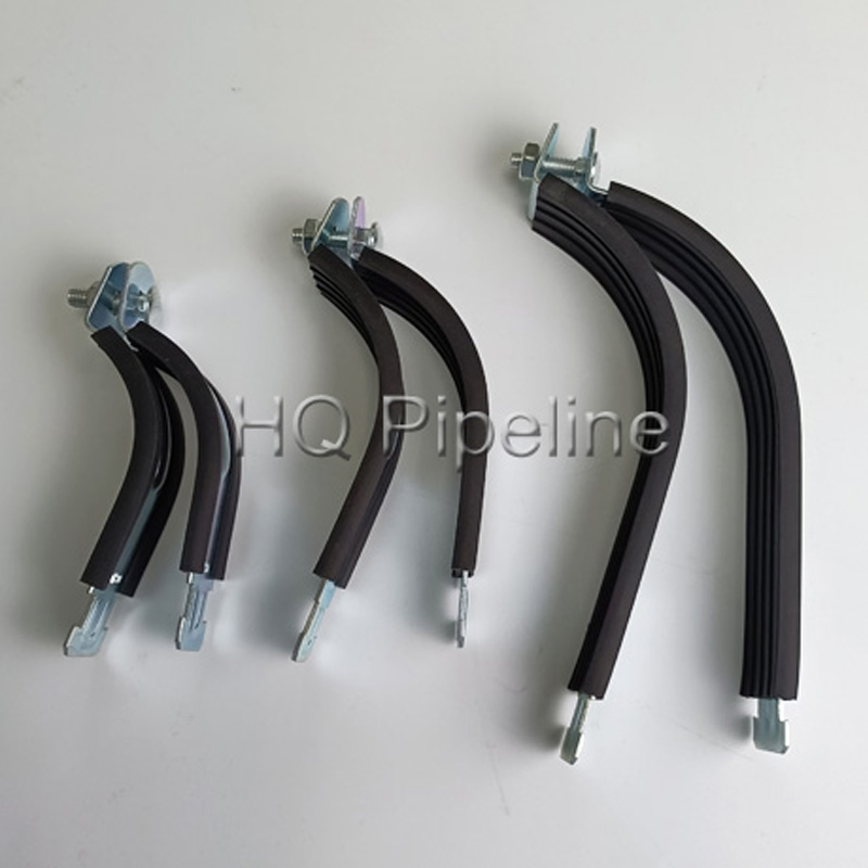 Galvanized Two Pieces Strut Pipe Clamps with Rubber for Pipeline Seismic Bracing Set