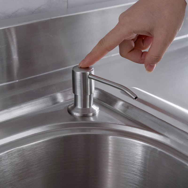 Liquid Long Tube Stainless Press Head Soap Dispenser for Kitchen Bathroom Sink