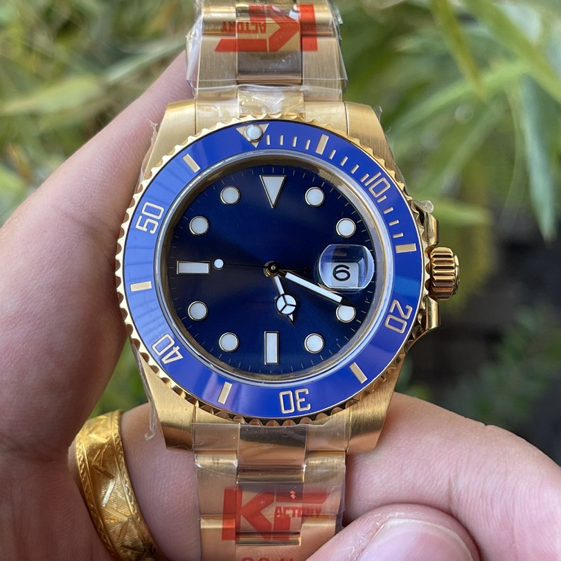 1: 1 Replica Submariners Series Gold Case Blue Dial Watch with Ceramic Bezel and Chronograph Function - a Prestigious Business Mechanical Men's Watch