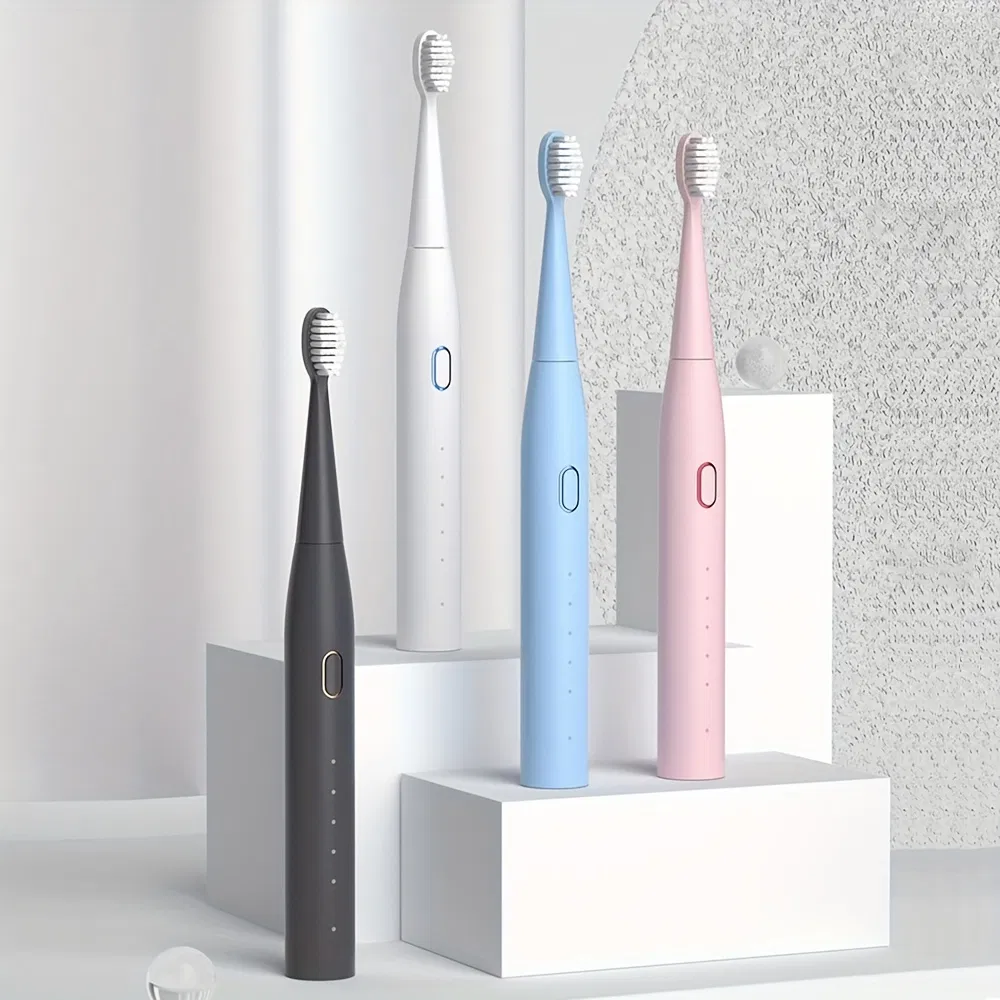 High Density Waterproof 5 Modes Slim Round Adult Electric Ultrasonic Toothbrush