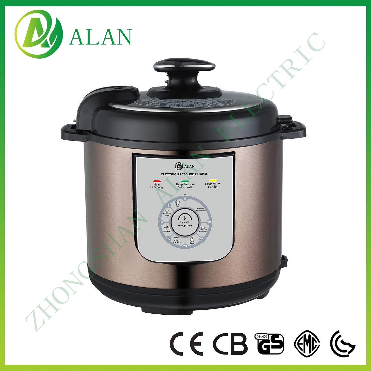 Alan 6 Qt Aluminum Alloy Non-Stick Liner Commercial Induction Large Electric Pressure Cooker Electric Multi Cooker