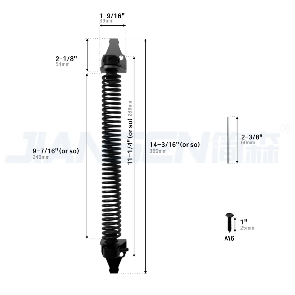 Us Local Stock 14" Gate Spring Self Closing Outdoor Door Spring Gate Hardware with Adjustable Tool for Wooden and Vinyl Fence