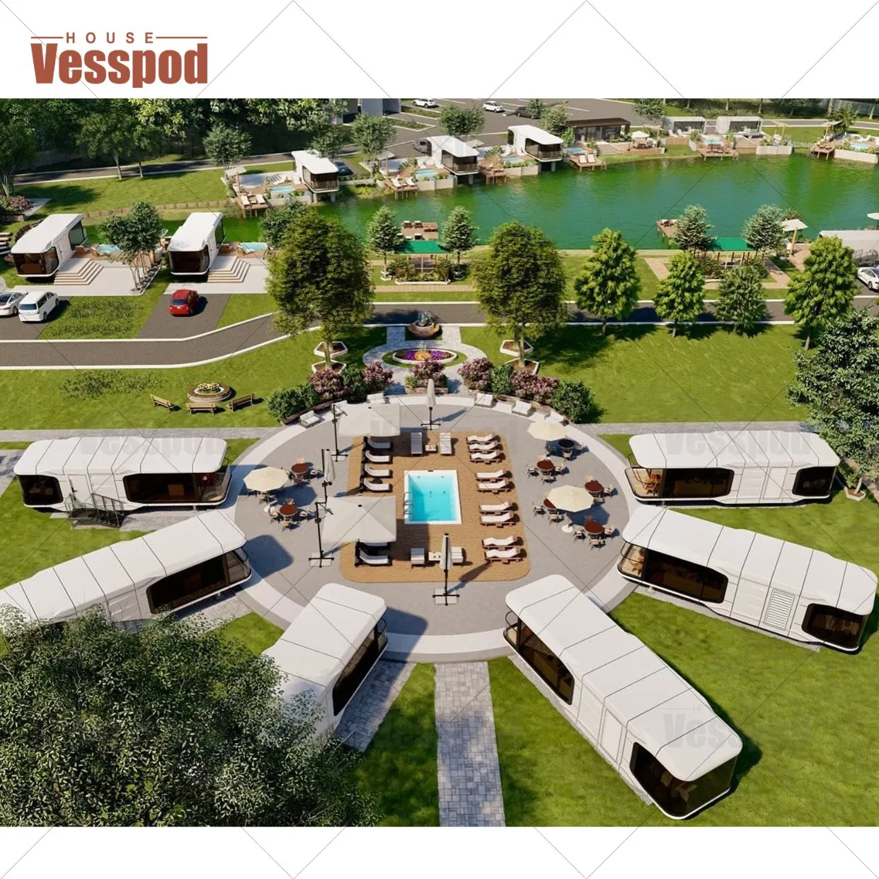 2023 20FT/40FT Luxurious Prefabricated Modular Sea View Sun Room Beach Room Apple Cabin Bar Office Pod