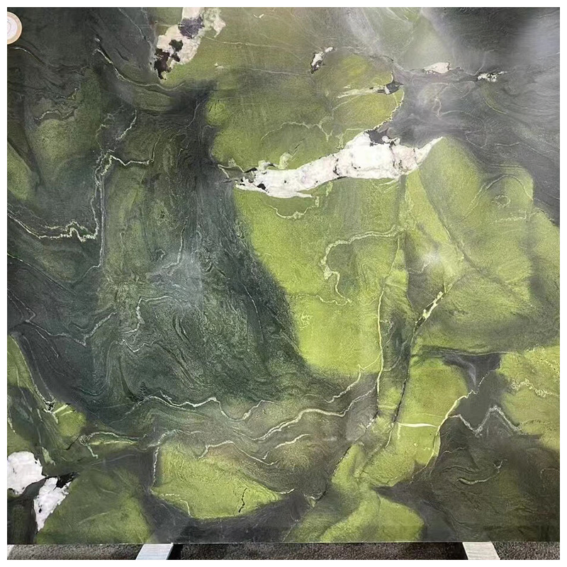Brazilian Dark Green Avocatus Quartzite Leathered Slabs for Countertops and Tables