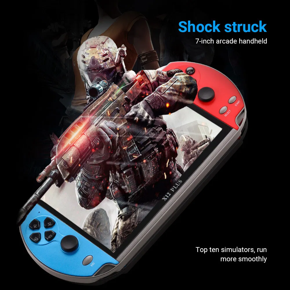High Quality X12 Plus 7 Inch HD Screen Retro Gaming Players Video Game Console for Kids