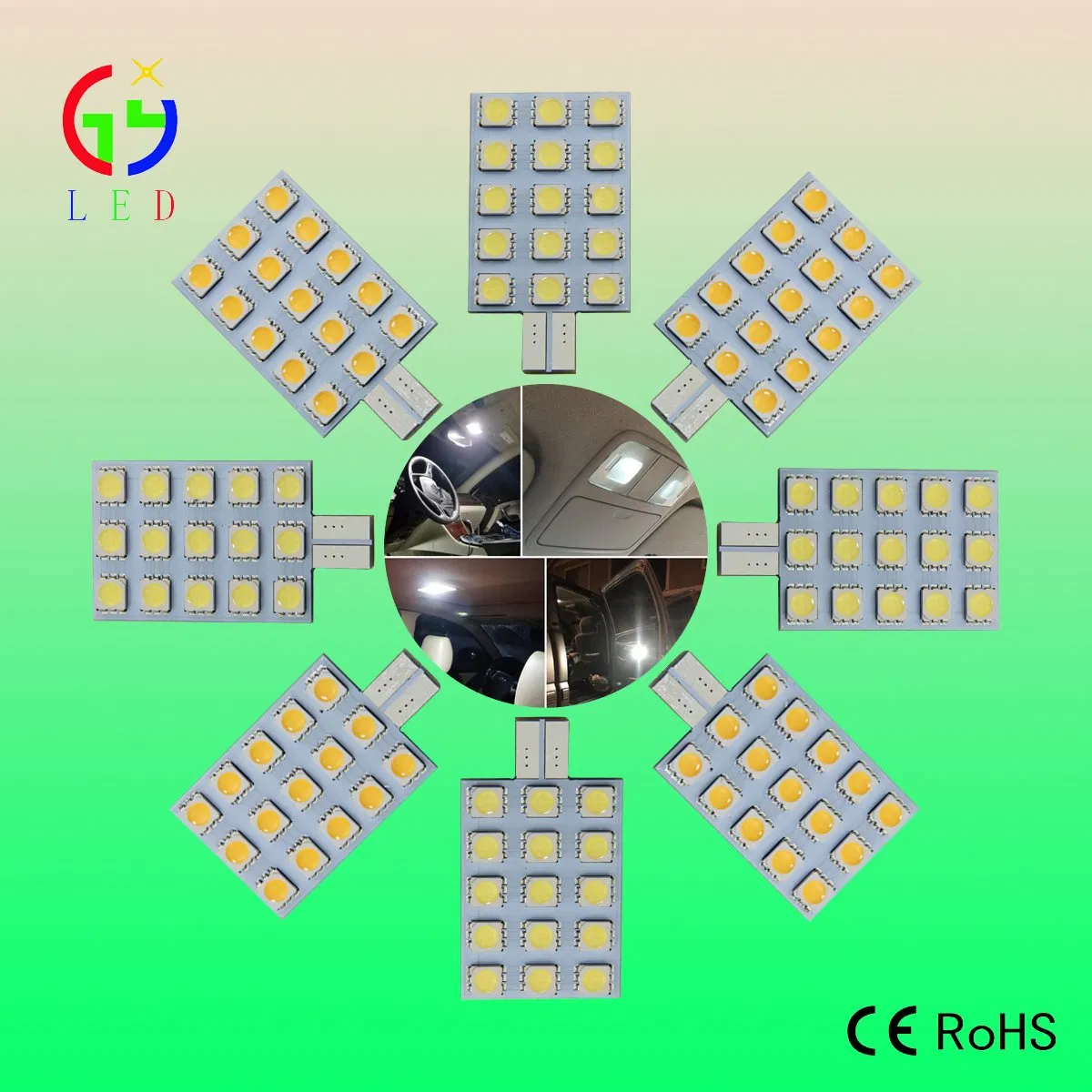 Светодиодные лампы T10 W5W для авто и катеров, 48 SMD