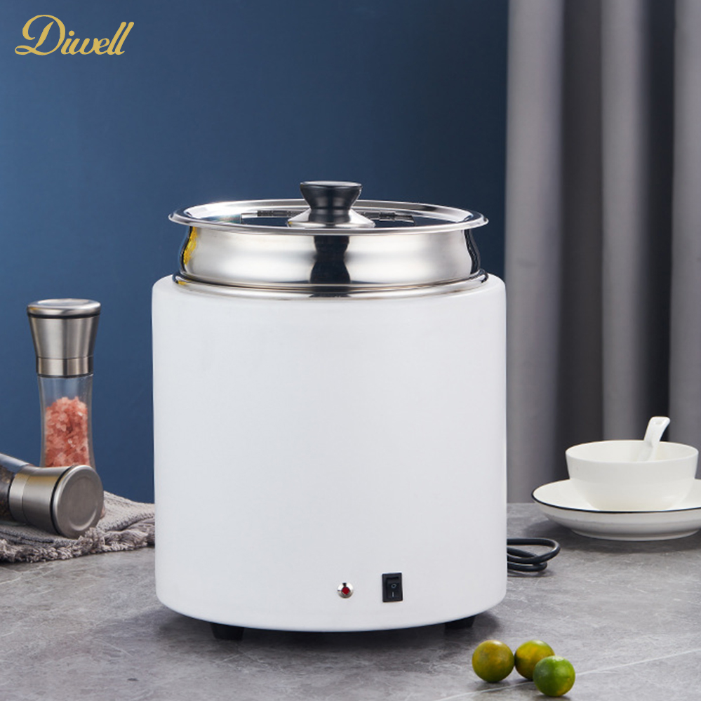 Commercial White Stainless Steel Big Soup Warmer Station Kettle for Restaurant