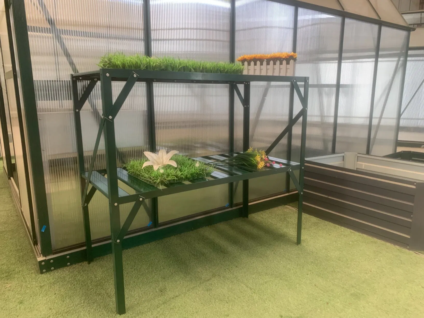 Two-Wheels Flowers Potting Bench Table Stand Rdbw070580