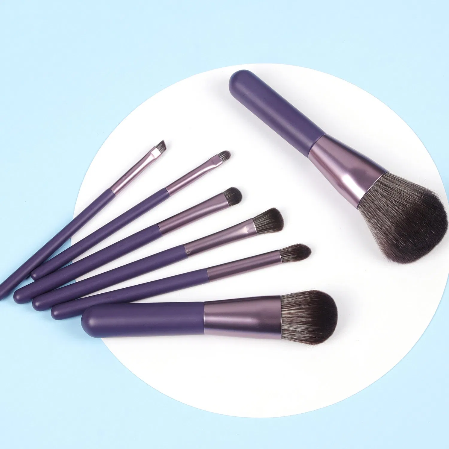 Private Label Wholesale 7PCS Premium Synthetic Vegan Brush Manufacturer Powder Concealers Eye Shadows OEM Makeup Brush Set