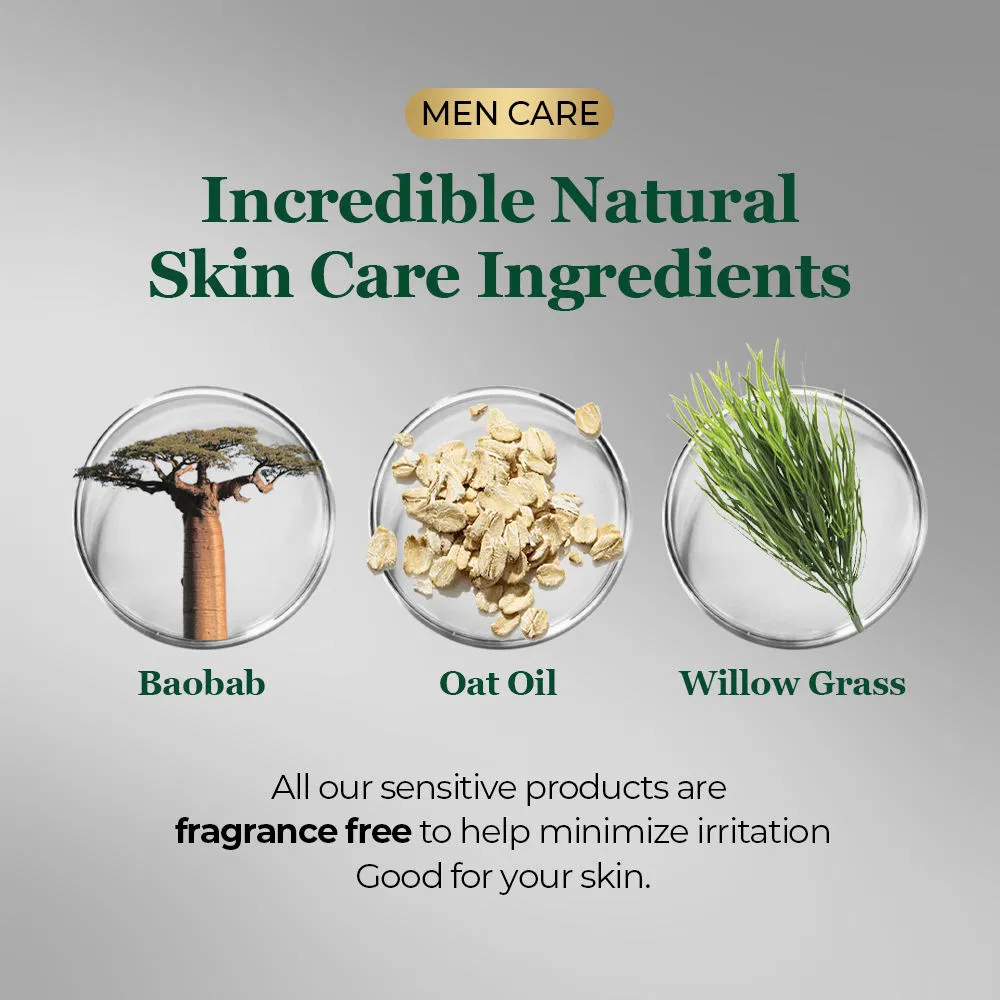 Organic Sensitive Skin Care for Men Cleansing Repairing Oil-Control Facial Wash