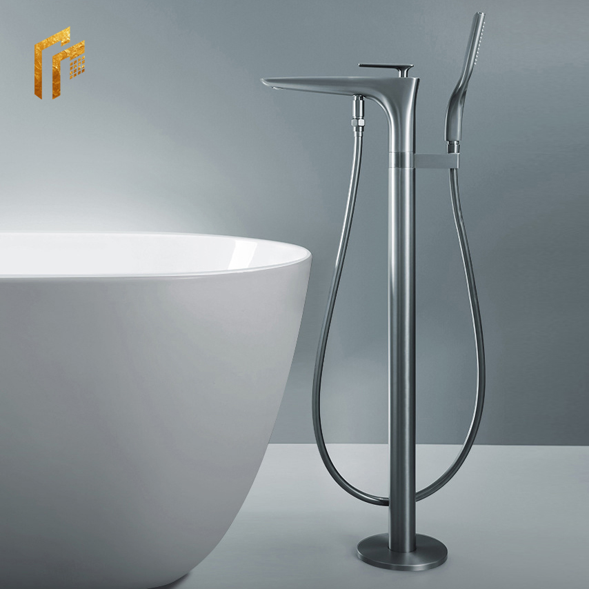 Factory Direct Price Modern Free Standing Shower Freestanding Bathtub Tub Filler Faucet with Hand Shower