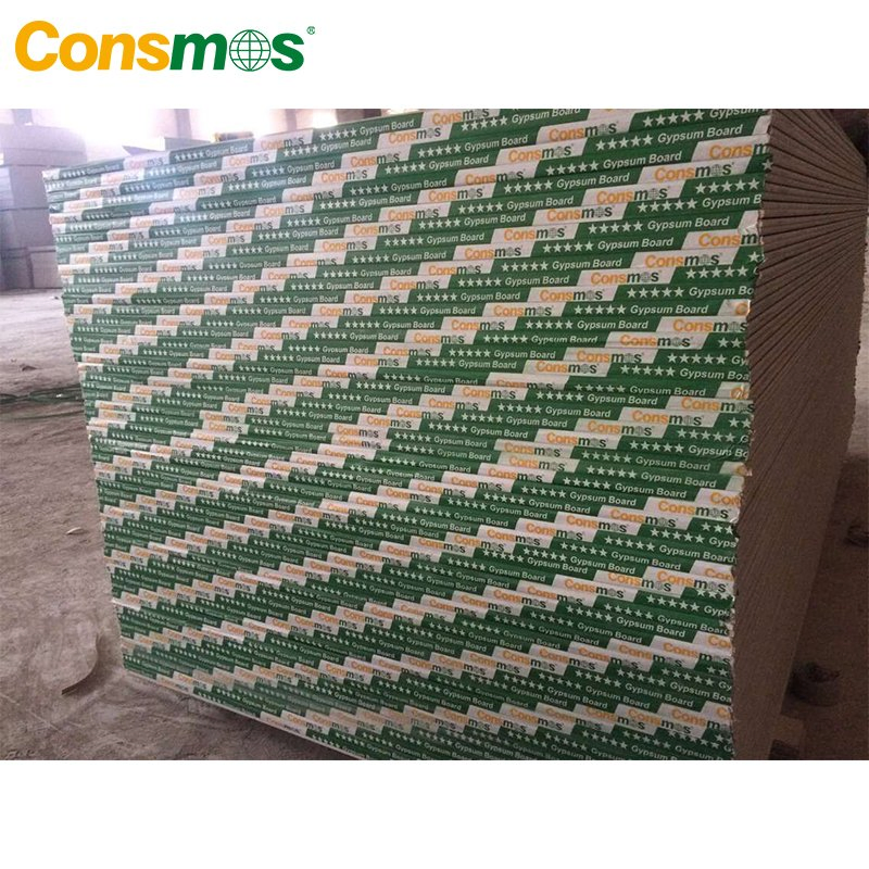 Consmos 9mm 12mm Fireproof and Waterproof Plasterboard Gypsum Board for ceiling and Construction