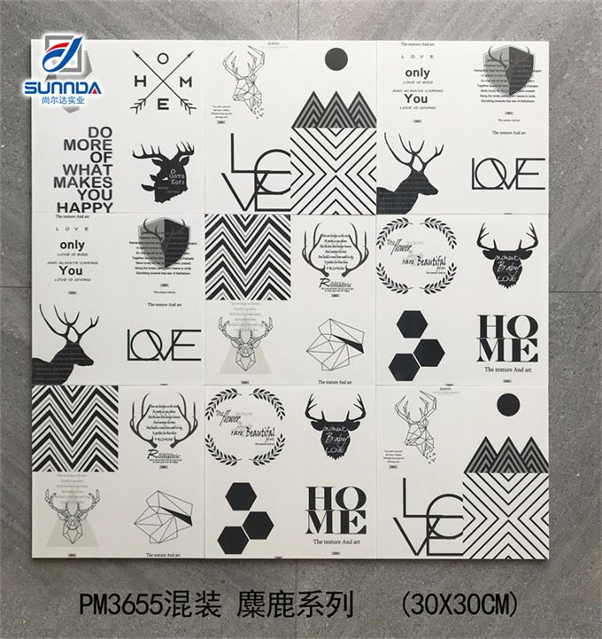 Flower Geometric Designs Rusitc Floor Wall Tiles Matte Non Slip Surface