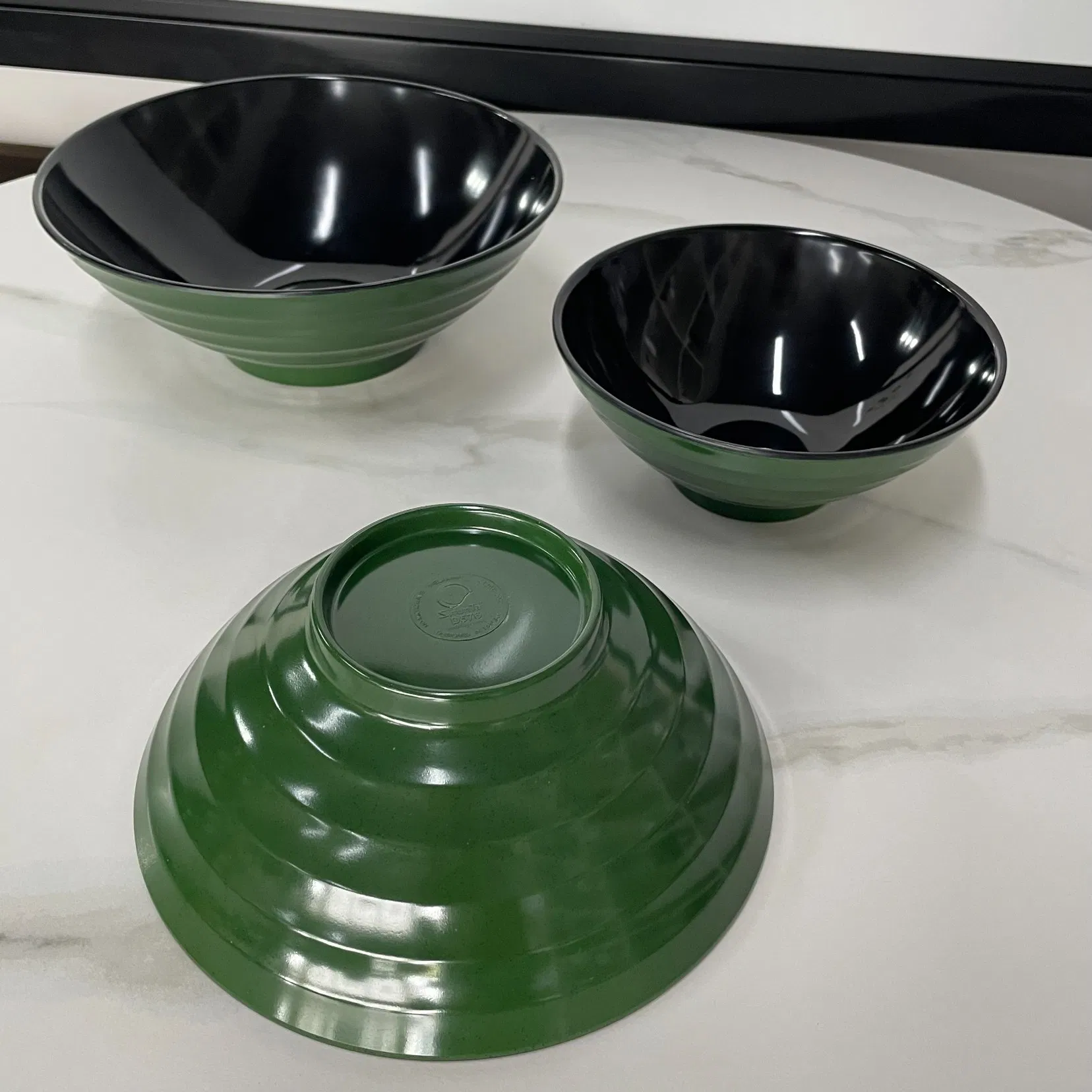 Dark Green Noodle Bowl, Melamine Bowl, Drop-Resistant Bowl