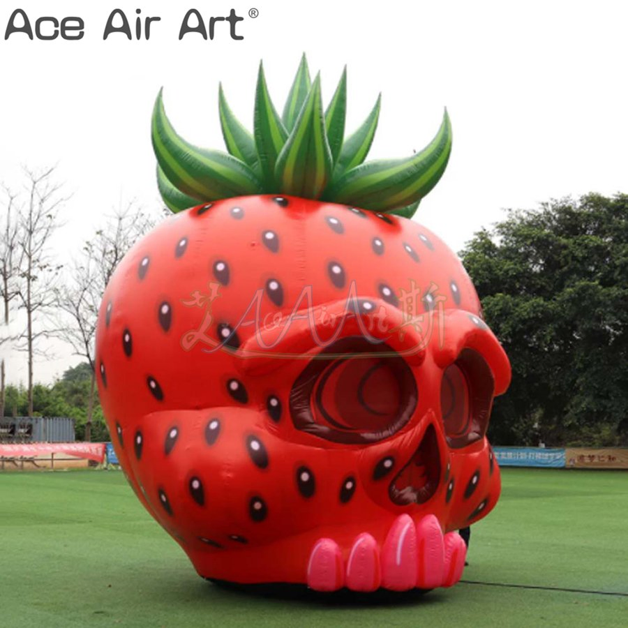 Inflatable Halloween Skull Air Strawberry Ghost Fruit Skulls Model for Holiday Decor